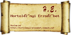 Hortolányi Erzsébet névjegykártya