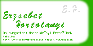 erzsebet hortolanyi business card